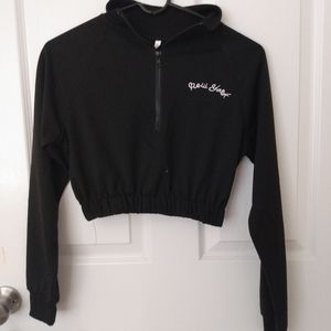 Half zip crop top